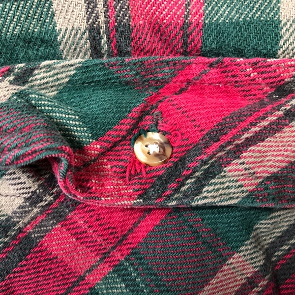 Five Brother Vintage Heavy Weight Flannel Plaid Red Green Button Up Mens XLT - Picture 5 of 6